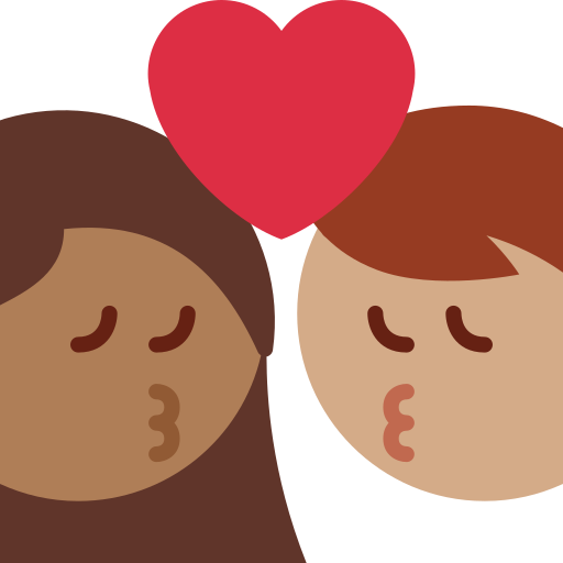 Beijo: Mulher, Homem, Pele Morena Escura, Pele Morena para Twitter (X) January 2025 Update