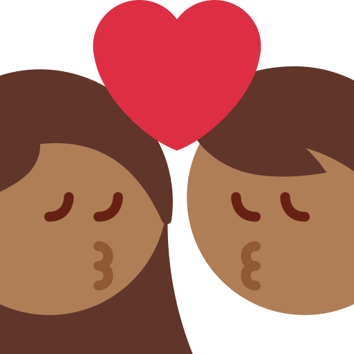 Beijo: Mulher, Homem, Pele Morena Escura para Twitter (X) January 2025 Update
