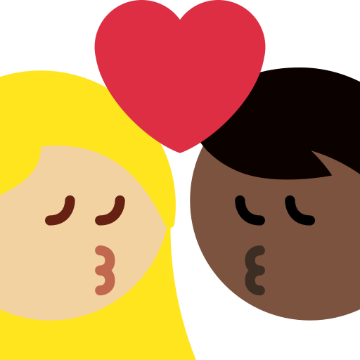Beijo: Mulher, Homem, Pele Morena Clara, Pele Escura para Twitter (X) January 2025 Update