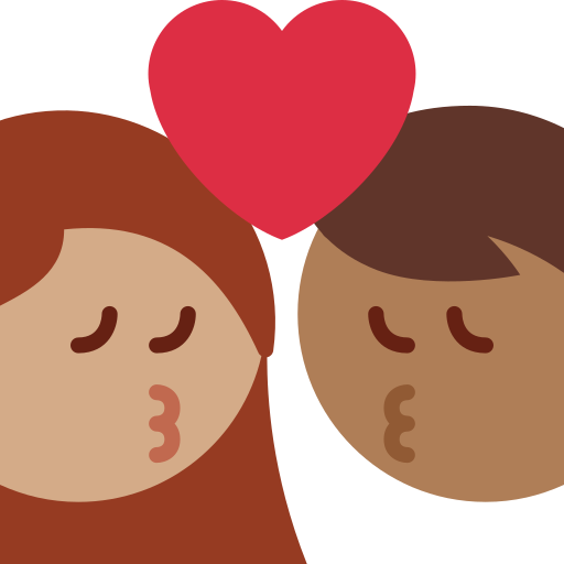 Beijo: Mulher, Homem, Pele Morena, Pele Morena Escura para Twitter (X) January 2025 Update