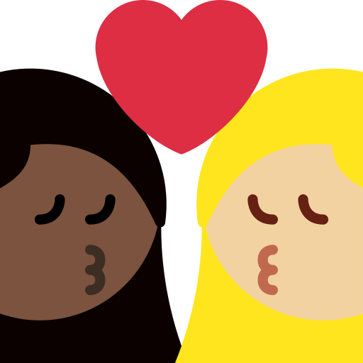 Beijo: Mulher, Mulher, Pele Escura, Pele Morena Clara para Twitter (X) January 2025 Update