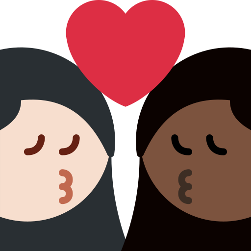 Beijo: Mulher, Mulher, Pele Clara, Pele Escura para Twitter (X) January 2025 Update