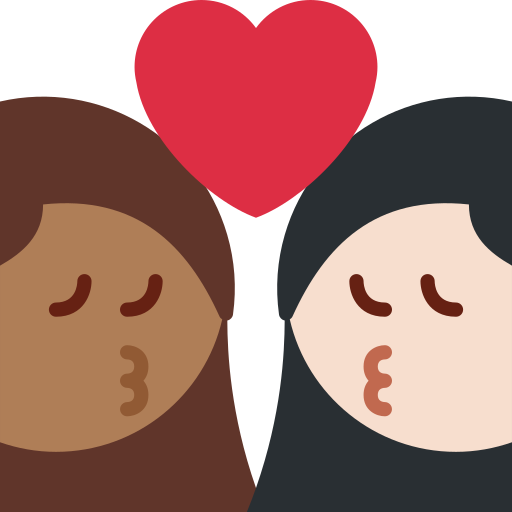 Beijo: Mulher, Mulher, Pele Morena Escura, Pele Clara para Twitter (X) January 2025 Update