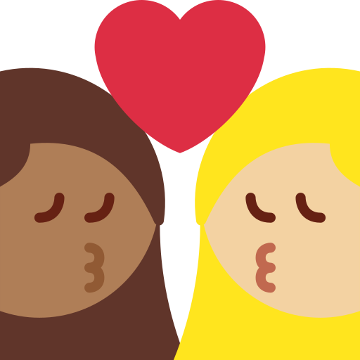 Beijo: Mulher, Mulher, Pele Morena Escura, Pele Morena Clara para Twitter (X) January 2025 Update