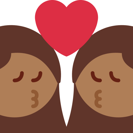 Beijo: Mulher, Mulher, Pele Morena Escura para Twitter (X) January 2025 Update