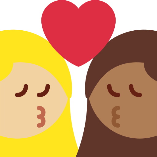 Beijo: Mulher, Mulher, Pele Morena Clara, Pele Morena Escura para Twitter (X) January 2025 Update