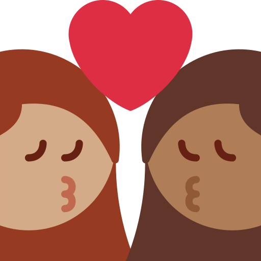 Beijo: Mulher, Mulher, Pele Morena, Pele Morena Escura para Twitter (X) January 2025 Update