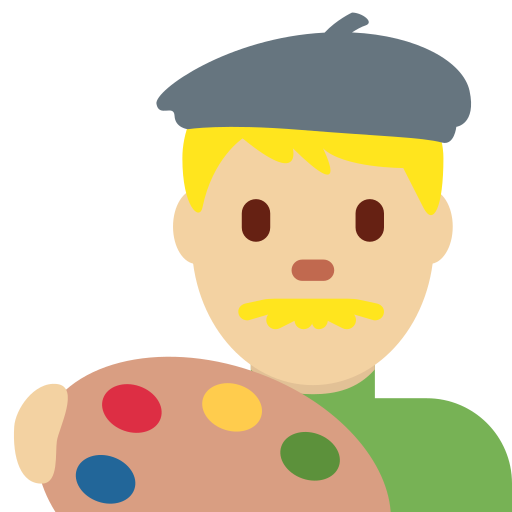 Чоловік-художник: світлий тон шкіри для Twitter (X) January 2025 Update