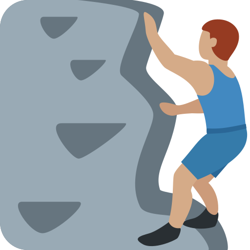 Чоловік піднімається по скелі: середній тон шкіри для Twitter (X) January 2025 Update