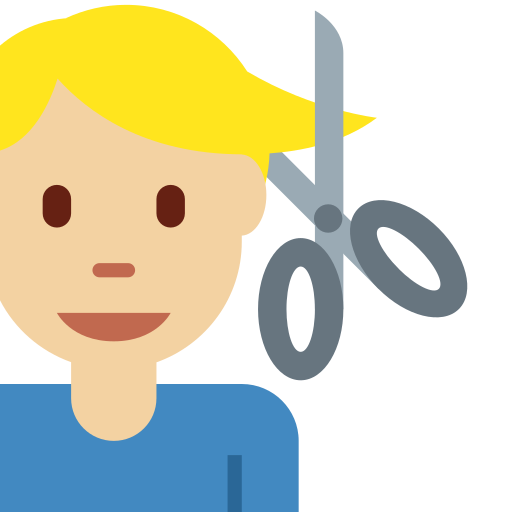 Man Getting Haircut: Medium-Light Skin Tone para Twitter (X) January 2025 Update