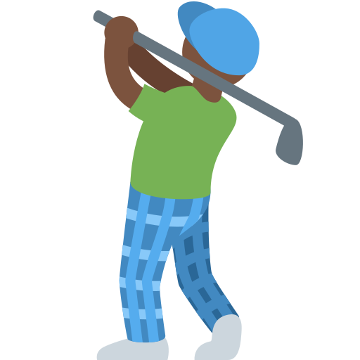 Чоловік грає в гольф: дуже темний тон шкіри для Twitter (X) January 2025 Update