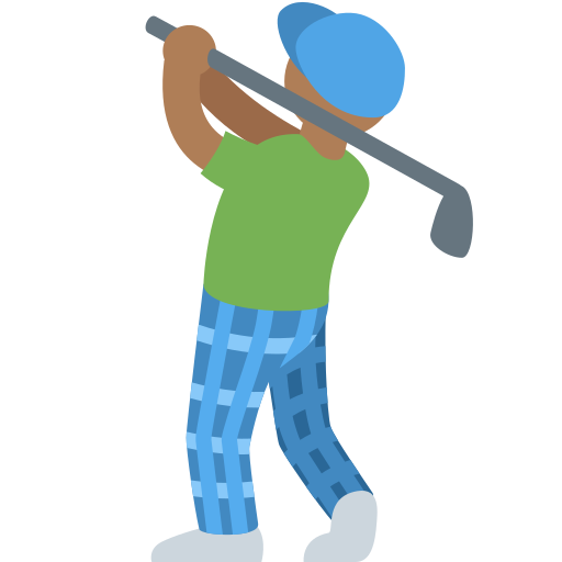 Homem Golfista: Pele Morena Escura para Twitter (X) January 2025 Update