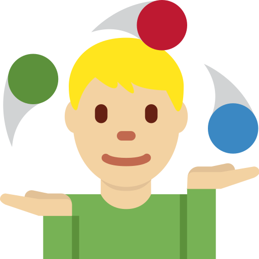 Чоловік-жонглер: світлий тон шкіри для Twitter (X) January 2025 Update