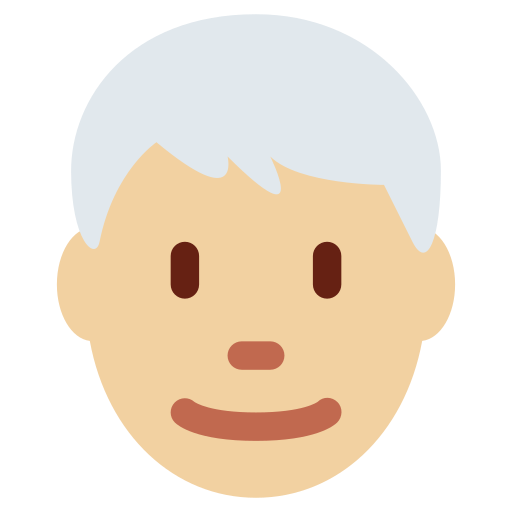 Homem: Tom de Pele Medium-Light, Cabelo Branco para Twitter (X) January 2025 Update
