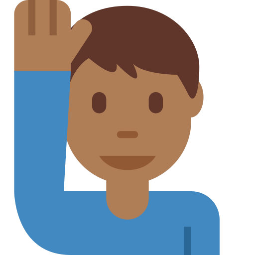 Homem Levantando A Mão: Pele Morena Escura para Twitter (X) January 2025 Update