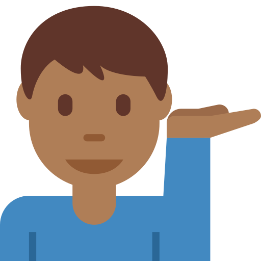 Homem Com A Palma Virada Para Cima: Pele Morena Escura para Twitter (X) January 2025 Update