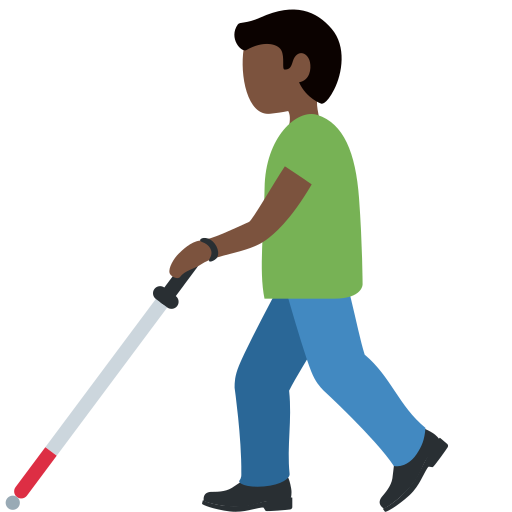Homem Com Bengala Para Cego: Pele Escura para Twitter (X) January 2025 Update