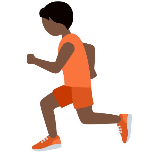 Людина біжить: дуже темний тон шкіри для Twitter (X) January 2025 Update