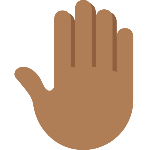 Raised Back of Hand: Medium-Dark Skin Tone for Twitter (X) January 2025 Update