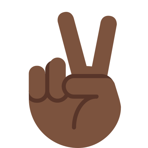 Mão Em V De Vitória: Pele Escura para Twitter (X) January 2025 Update