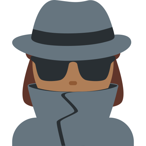 Detektif wanita: warna kulit gelap-sedang untuk Twitter (X) January 2025 Update