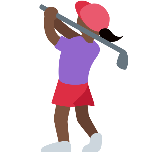 Жінка грає в гольф: дуже темний тон шкіри для Twitter (X) January 2025 Update