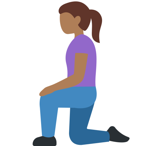 Mulher Ajoelhando: Pele Morena Escura para Twitter (X) January 2025 Update