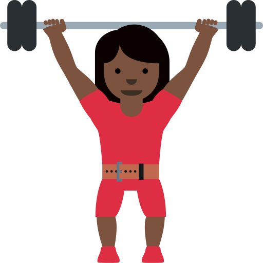 Жінка зі штангою: дуже темний тон шкіри для Twitter (X) January 2025 Update