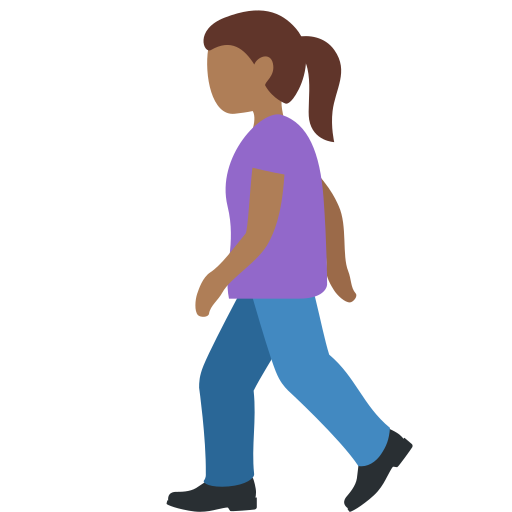 Жінка йде: темний тон шкіри для Twitter (X) January 2025 Update