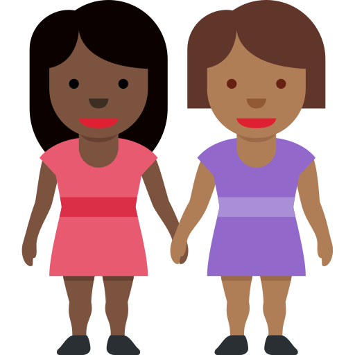 Duas Mulheres De Mãos Dadas: Pele Escura, Pele Morena Escura para Twitter (X) January 2025 Update