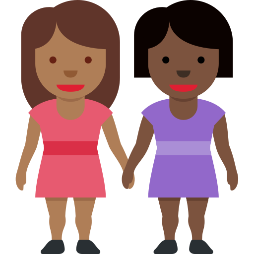 Duas Mulheres De Mãos Dadas: Pele Morena Escura, Pele Escura para Twitter (X) January 2025 Update