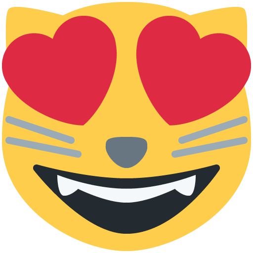 חתול מחייך עם עיניים בצורת לב חתול מחייך עם עיניים בצורת לב