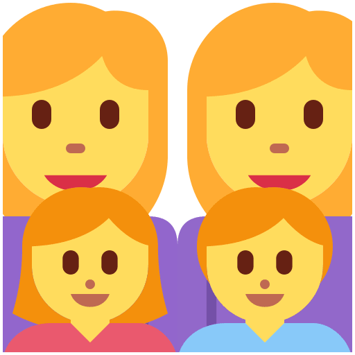 परिवार: महिला, महिला, लड़की, लड़का
