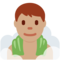 Man in Steamy Room: Medium Skin Tone