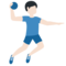 Man Playing Handball: Light Skin Tone