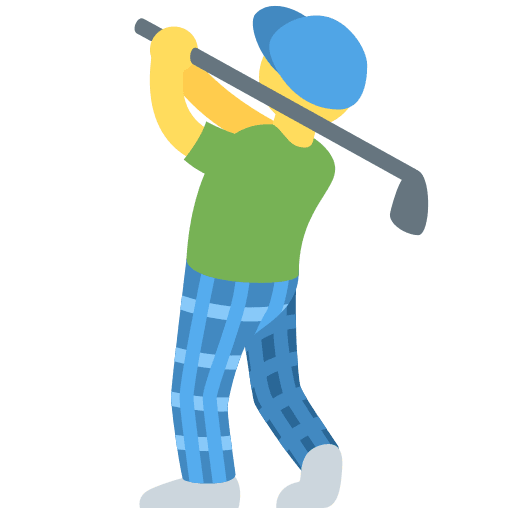 गोल्फ़ खेलता व्यक्ति