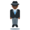 Person in Suit Levitating: Dark Skin Tone