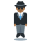 Person in Suit Levitating: Medium-Dark Skin Tone