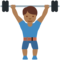 Person Lifting Weights: Medium-Dark Skin Tone