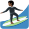 Person Surfing: Dark Skin Tone