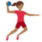 Woman Playing Handball: Medium-Dark Skin Tone