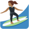 Woman Surfing: Medium-Dark Skin Tone