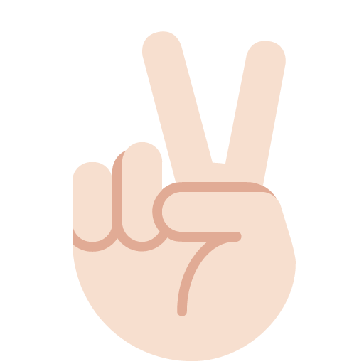 胜利手势:较浅肤色 胜利手势:较浅肤色