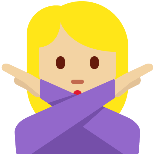 Žena gestikulující ne: Středně Světlý Odstín Pleti