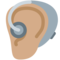 Ear with Hearing Aid: Medium Skin Tone