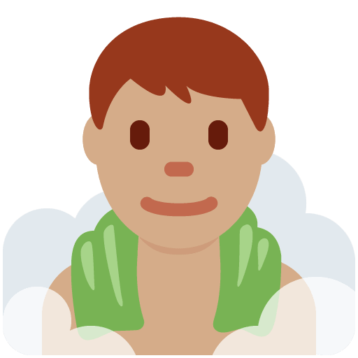 Uomo In Sauna: Carnagione Media