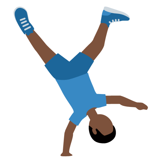Άντρας κάνει ρόδα: Σκουρόχρωμη Επιδερμίδα