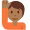 Άτομο με σηκωμένο χέρι: Μεσαία Σκουρόχρωμη Επιδερμίδα