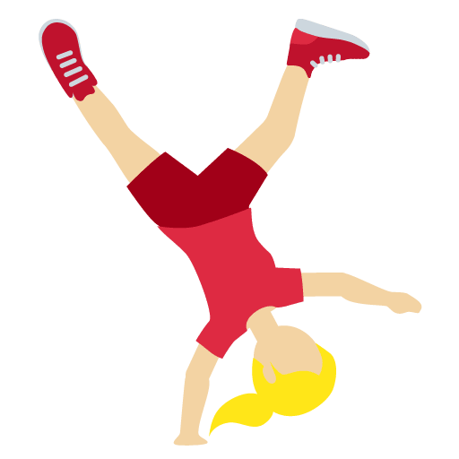 Γυναίκα κάνει ρόδα: Μεσαία Ανοιχτόχρωμη Επιδερμίδα