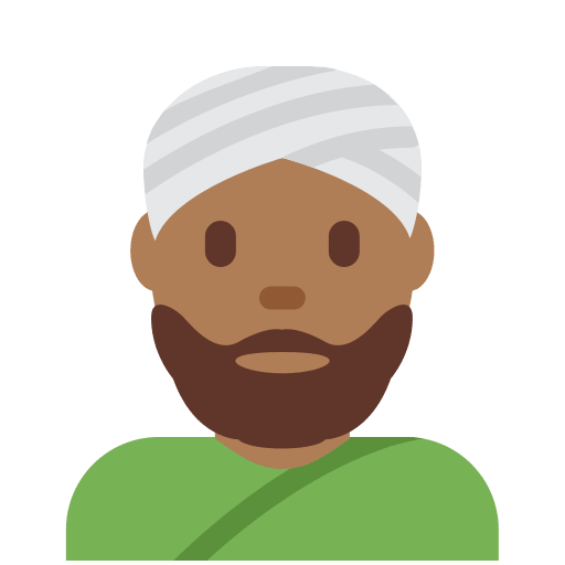 Άντρας με τουρμπάνι: Μεσαία Σκουρόχρωμη Επιδερμίδα